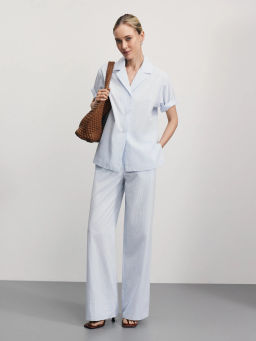 Широкие брюки из фактурного хлопка / Zarina