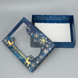 Коробка подарочная Счастливого нового года, тиснение, 32 24 9 см - Дарите счастье фото 4