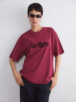 San Marino Bask?l? Oversize Kad?n Ti??rt