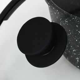 Крышка Magistro, d=20 см, со сливом, с силиконовым ободком и ручкой, жаропрочное стекло