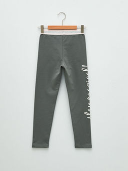 Beli Lastikli Bask?l? Pamuklu K?z ?ocuk Uzun Tayt - Waikiki фото 2