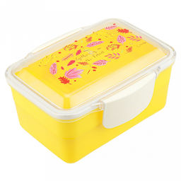 Ланч-бокс для продуктов пластмассовый Офисный обед 18,5х14,5см h10см, 2 уровня: 0,5л 17,7х11,8см h3,5см; 0,7л, 17х11,2см h5см, с ложкой 13,5см, крышка прозрачная, с клипсами, с уплотнителем, матовый пластик, цвета в ассортименте: фуксия, синий, жел - Домашняя мода фото 5