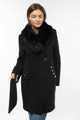 02-1526 Пальто женское утепленное (пояс) - El podio фото 9