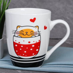 Кружка 380 мл Котики Любовь/ Y-369 /уп 12/72/ - ГалеонТрейд фото 3