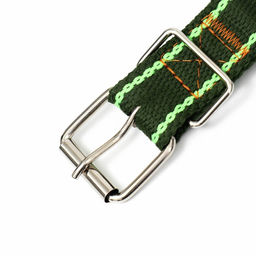 Ошейник брезентовый безразмерный однослойный, 58 х 2,5 см, хаки/салатовый - Пижон фото 5