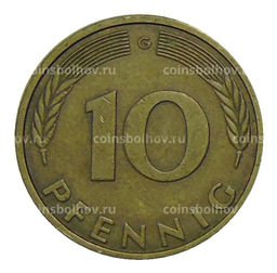 Монета 10 пфеннигов 1988 года G Германия