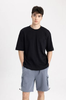 Oversize Genis Kal?p Duz Paca Kargo Sort