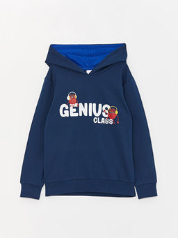 Kap??onlu Bask?l? Uzun Kollu Erkek ?ocuk Pijama Tak?m? - Waikiki фото 2