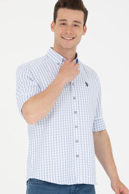 U. S. Polo Assn Мужская синяя рубашка в клетку - U.s. polo assn фото 3