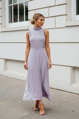 TRENDYOLMILLA Mavi Soyut Bask?l? Dik Yaka Drapeli Belden Ac?lan Esnek Maxi Orme Elbise TWOSS25EL00381