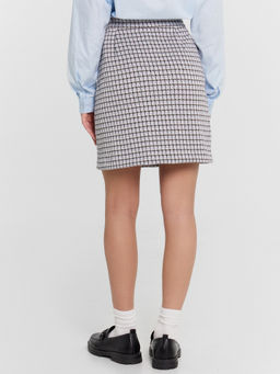 Юбка женская мини с разрезом в бордово-синюю лапку бордово -синяя лапка 152767 - Mark formelle фото 5