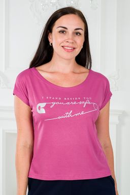 Футболка женская из вискозы Лирика брусника You are safe - Амадэль фото 3