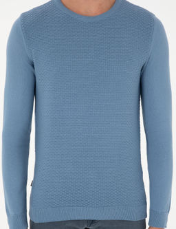 Koyu Mavi Slim Fit Bisiklet Yaka Triko Kazak - Pierre cardin фото 6