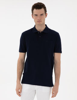 Lacivert Regular Fit K_vr_lmaz Polo Yaka Basic Ti__rt