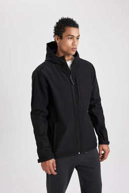 DeFactoFit утепленное пальто из софтшелла стандартного кроя с капюшоном  фото 4