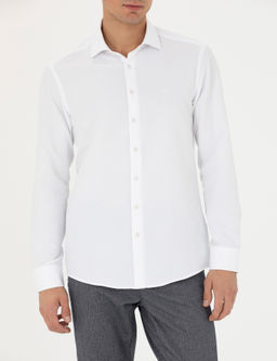 Beyaz Slim Fit Uzun Kollu G_mlek