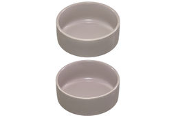 Набор 2 мисок для домашних питомцев 450 мл 28*14,5*6,5 см, с бамбуковой подставкой, серая