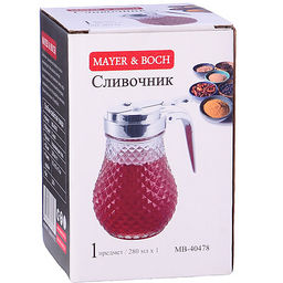 40478 Сливочник с крышкой 280 мл стекло/нерж MB (х96) - Mayer&boch фото 6