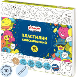 Пластилин классический Комус Класс Максики набор 10 цв/наб, 200г,со стеком  фото 2