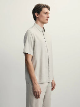 Рубашка regular fit со льном / Zarina фото 4