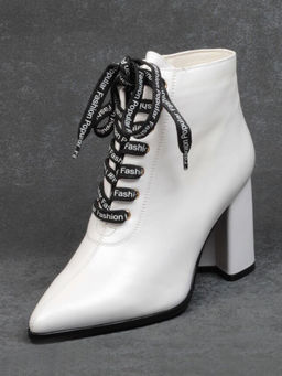 01-B087B-360D WHITE Ботинки демисезонные женские (натуральная кожа, байка)