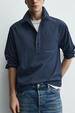 CAMISA POLO REGULAR FIT CUADROS / Azul - Zara фото 5