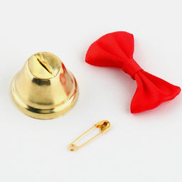Цена за 5 шт. Колокольчик на булавке с бантом на выпускной, красный, d = 2,6 см