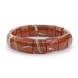 Браслет Ириска яшма красная с бежевым