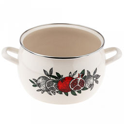 "Цвет граната" Кастрюля эмалированная 5,0л, форма полусфера, металлическая крышка, нержавеющий ободок (Россия)