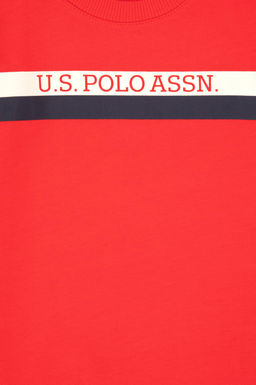 Erkek _ocuk K_rm_z_ Basic Bisiklet Yaka Sweatshirt Sepette S_rpriz _ndirim - U.s. polo assn фото 3