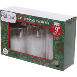 Сувенир с подсветкой "Свеча - Тайна" 7,7*10/12,5/15 см (набор 3 шт) с пультом д/у