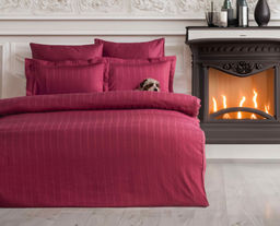 КПБ Ecosse Satin CIZGILI (красный) евро MURDUM