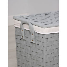 Корзина для белья Доляна Плетение, с крышкой, 463450 см, серая фото 3