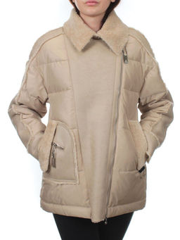 902 BEIGE Куртка зимняя облегченная женская (холлоффайбер 150 гр., искусственная дубленка) - Fashion фото 5