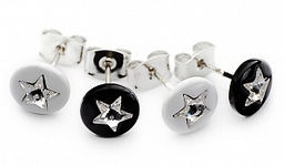 Серьги-гвоздики PR2371 бел/черн