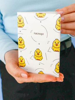 ОБЛОЖКА ДЛЯ ПАСПОРТА Crazy duck, white, плотность 600 мкм