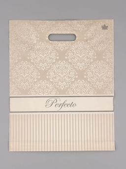 Цена за 25 шт. Пакет подарочный полиэтиленовый с вырубной ручкой «Перфекто Бежевое серебро» 37×30 см, 90 мкм