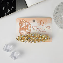 Заколка - автомат для волос «Сессилия», классик, 9 см, золото