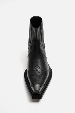 LEATHER COWBOY BOOTS - LIMITED EDITION - Zara фото 8
