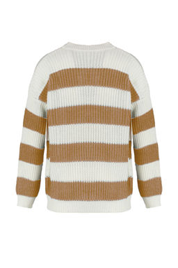 TRENDYOL MAN Koyu Yesil Casual Oversize Fit Genis Kal?p Bisiklet Yaka Cizgili Triko Kazak TMNAW23KZ00106 - Trendyolmilla фото 8