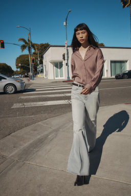 STRIPED SATIN SHIRT - Zara фото 3