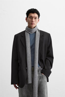 TEXTURED TWILL BLAZER