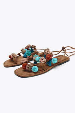 BEADED STRAPPY SANDALS - Zara фото 8