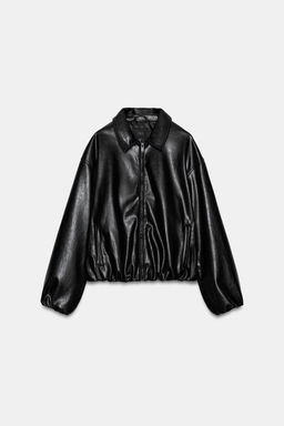 LEATHER EFFECT BOMBER JACKET - Zara фото 5