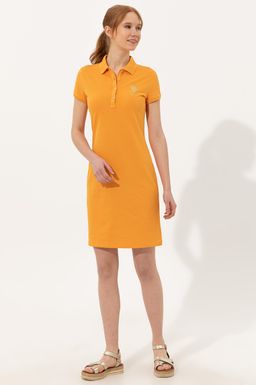 Женское желтое вязаное платье - U.s. polo assn фото 3