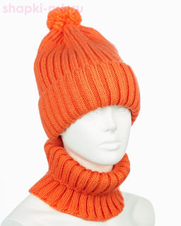 001223 F 1A Питео B Комплект женский флис (колпак+снуд) (56-58)