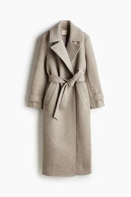 Abrigo en mezcla de lana con cinturon de anudar - H&m фото 7