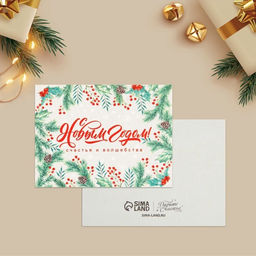Цена за 20 шт. Открытка-комплимент «С Новым годом!», 8×6 см