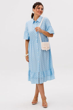 Платье ANELLI 1555 небесный цвет  фото 2