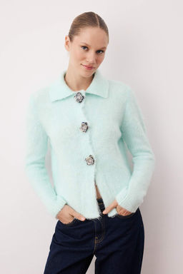 Vizon Gul Dugme Detayl? Buklet Iplikli Triko H?rka TWOAW26HI00109 - Trendyolmilla фото 10